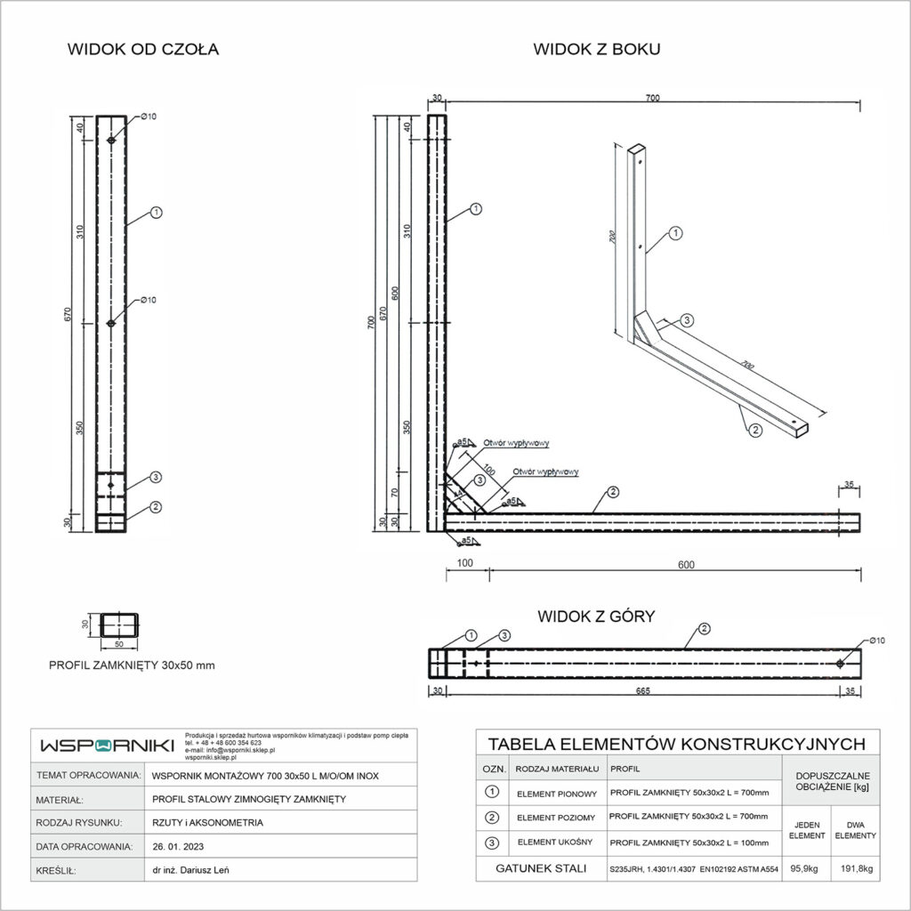 Wspornik spawany elka / malowany / 70035LM - obrazek 8