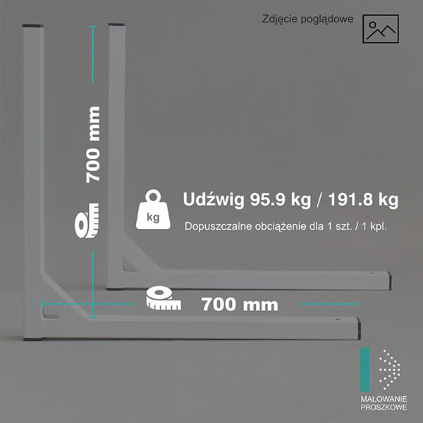 Wspornik spawany elka / malowany / 70035LM