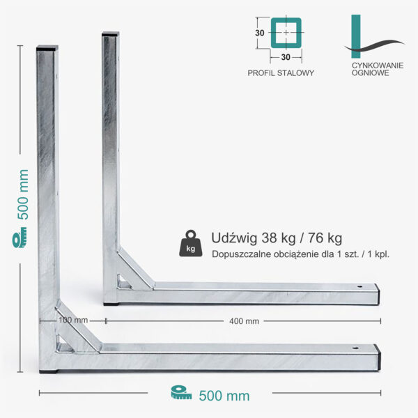 Wspornik spawany elka / ocynkowany / 50033LO