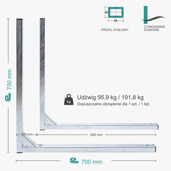 Wspornik spawany elka / ocynkowany / 70035LO