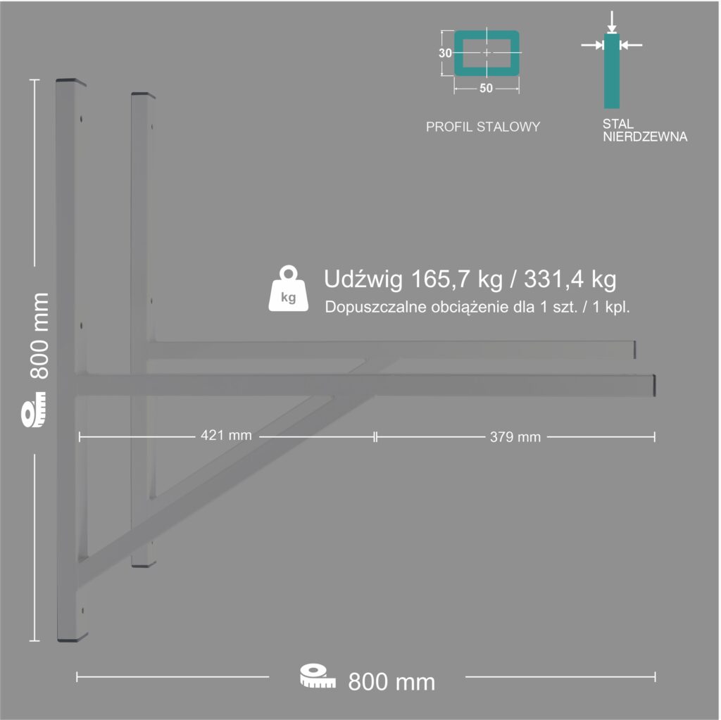 Wspornik spawany podpórka / stal nierdzewna INOX / 80035P Big INOX