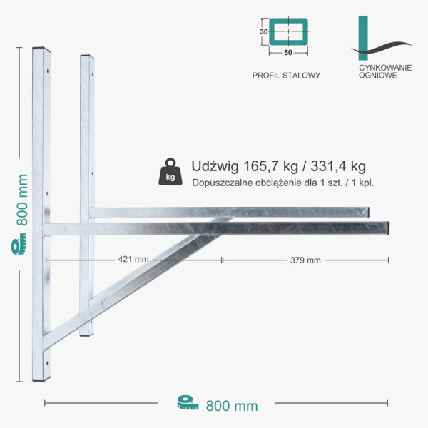 Wspornik spawany podpórka / ocynkowany / 80035PO Big