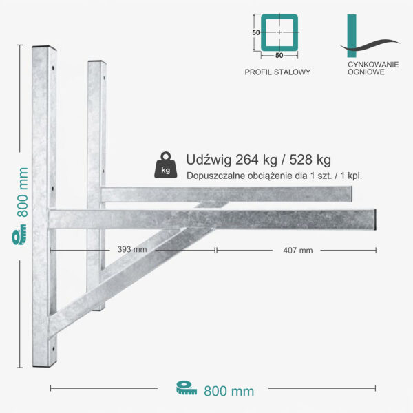 Wspornik spawany podpórka / ocynkowany / 80055PO