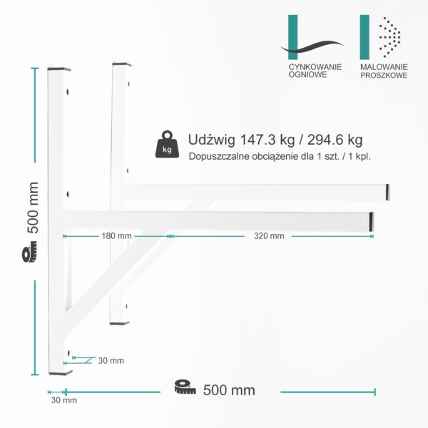 Wspornik spawany podpórka / ocynkowany i malowany / 50033POM