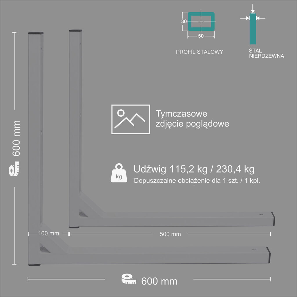 Wspornik spawany elka / stal nierdzewna INOX / 60035L INOX