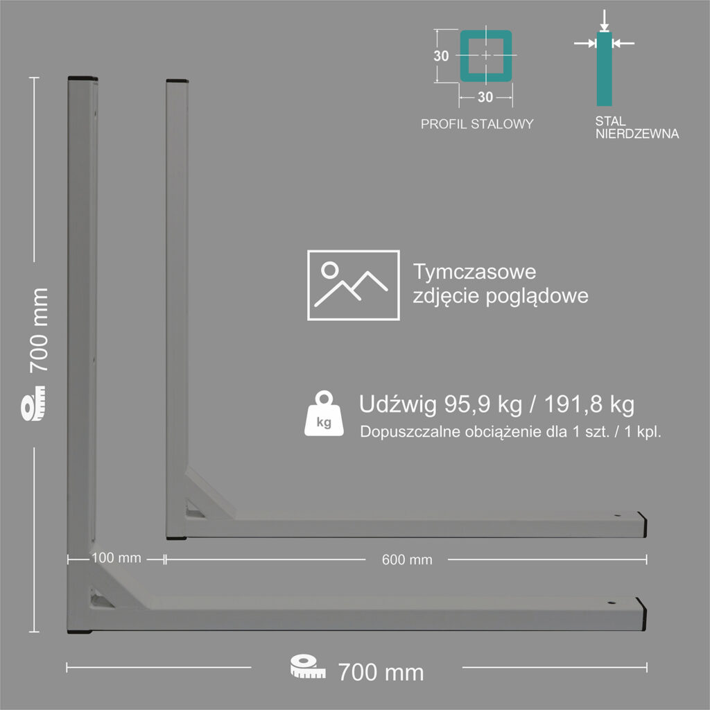 Wspornik spawany elka / stal nierdzewna INOX / 70035L INOX