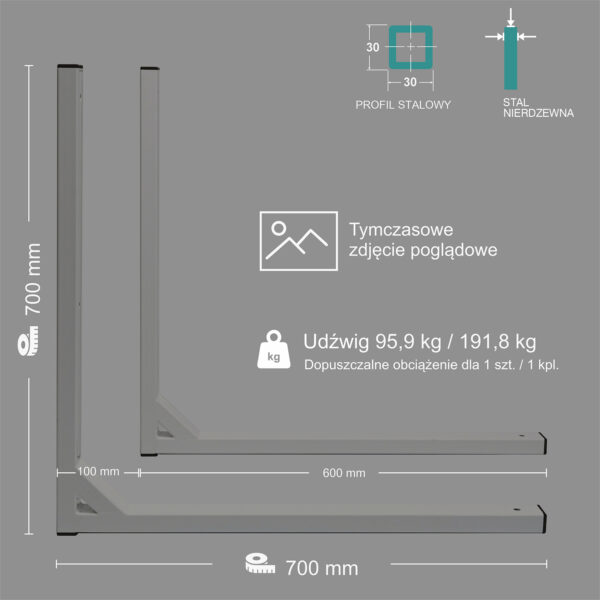 Wspornik spawany elka / stal nierdzewna INOX / 70035L INOX